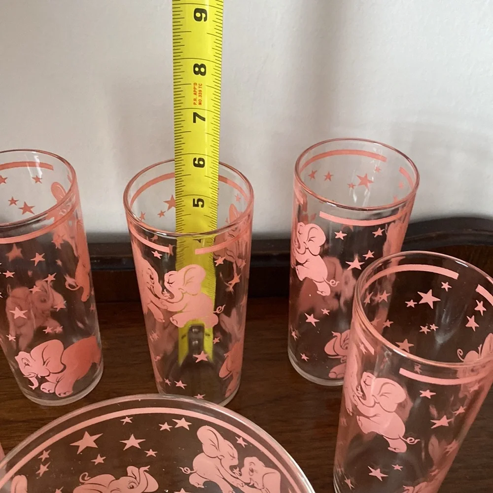 04:08  Vintage Hazel Atlas Glass Co. Pink Elephants Bar Set